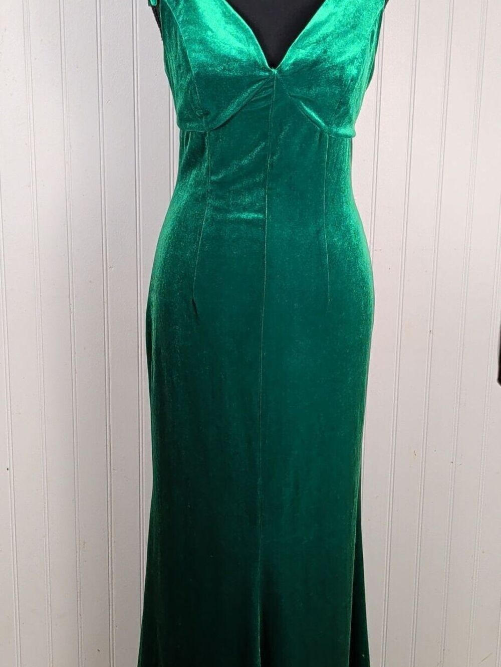 RIHOAS Emerald Green Velvet Evening Gown Dress XS